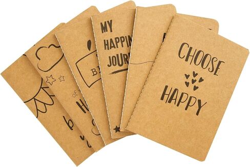 Paper Junkie 12 Pack Journals for Kids - Let's Be Happy Journals Bulk - Kraft Paper Notebooks School Supplies (80 Lined Page, 4 x 5.75 in) in Saudi Arabia
