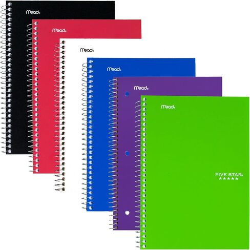 Five Star Spiral Notebook, 2 Subject, College Ruled Paper, 100 sheets, 9-1/2" x 6", Yellow (06180AC6) in Saudi Arabia