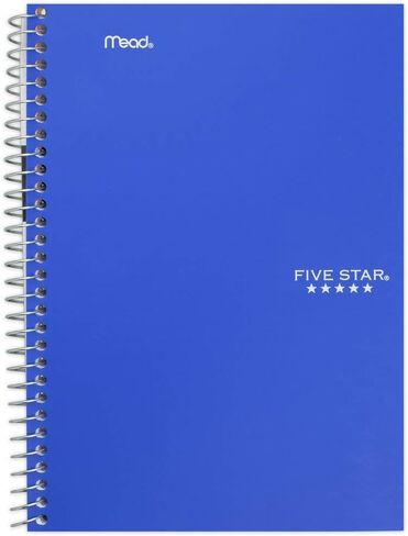 Five Star Spiral Notebook, 2 Subject, College Ruled Paper, 100 sheets, 9-1/2" x 6", Yellow (06180AC6) in Saudi Arabia