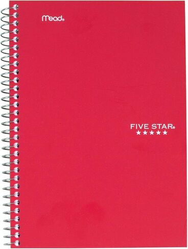 Five Star Spiral Notebook, 2 Subject, College Ruled Paper, 100 sheets, 9-1/2" x 6", Yellow (06180AC6) in Saudi Arabia