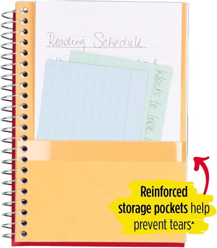 Five Star Spiral Notebook, 2 Subject, College Ruled Paper, 100 sheets, 9-1/2" x 6", Yellow (06180AC6) in Saudi Arabia
