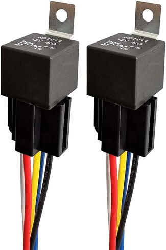Gebildet JD1914 12V 40A Car Relay with Harness Sockets, 5 Pin SPDT Relay with Color-Labeled Wires for Automotive Truck Van Motorcycle Boat (Pack of 2) in Saudi Arabia