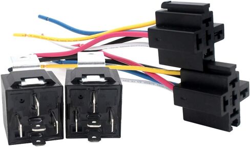 Gebildet JD1914 12V 40A Car Relay with Harness Sockets, 5 Pin SPDT Relay with Color-Labeled Wires for Automotive Truck Van Motorcycle Boat (Pack of 2) in Saudi Arabia