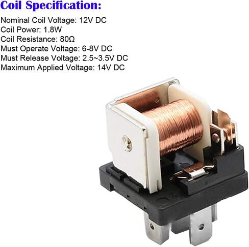 Gebildet JD1914 12V 40A Car Relay with Harness Sockets, 5 Pin SPDT Relay with Color-Labeled Wires for Automotive Truck Van Motorcycle Boat (Pack of 2) in Saudi Arabia