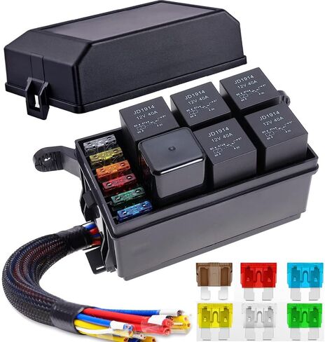 Gebildet JD1914 12V 40A Car Relay with Harness Sockets, 5 Pin SPDT Relay with Color-Labeled Wires for Automotive Truck Van Motorcycle Boat (Pack of 2) in Saudi Arabia