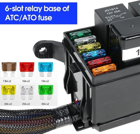 Gebildet JD1914 12V 40A Car Relay with Harness Sockets, 5 Pin SPDT Relay with Color-Labeled Wires for Automotive Truck Van Motorcycle Boat (Pack of 2) in Saudi Arabia