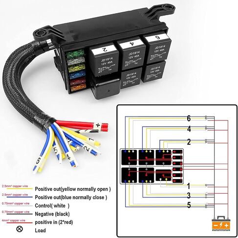 Gebildet JD1914 12V 40A Car Relay with Harness Sockets, 5 Pin SPDT Relay with Color-Labeled Wires for Automotive Truck Van Motorcycle Boat (Pack of 2) in Saudi Arabia