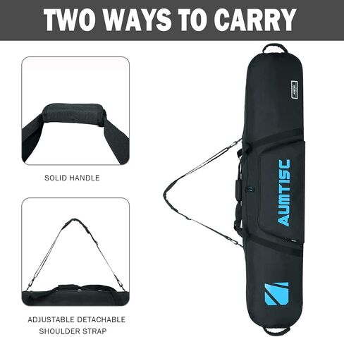 AUMTISC Snowboard Bag Travel Unpadded, Ski Bags with Storage Compartments for Snowboard, Goggles, Gloves, Outdoor Camping, Available Length in 61" and 65" in Saudi Arabia