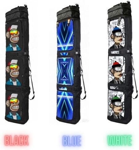 JEI Rollie Snowboard/Ski Bag *UPGRADED* – Multipurpose Travel Bag on Wheels (up to 180cm) – Holds Board, 2 Pairs of Skis, Boots, Helmet, and other gear – With Backpack Straps in Saudi Arabia