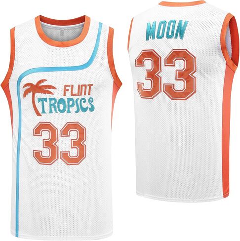 Flint Tropics Jackie Moon #33 Coffee Black #7 Semi Pro 90s Hip Hop Clothes for Party Men Basketball Jersey Green White in Saudi Arabia
