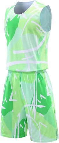 Topeter Reversible Basketball Jersey with Athletic Shorts, Practice Sports Training Uniforms for Men in Kuwait