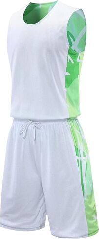 Topeter Reversible Basketball Jersey with Athletic Shorts, Practice Sports Training Uniforms for Men in Kuwait