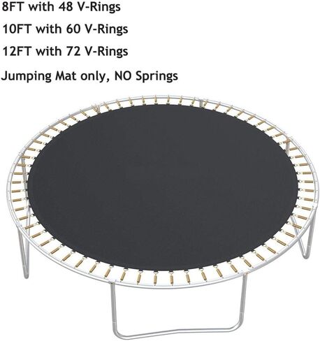 Zoyemone Replacement Trampoline Jumping Mat, Fits 10FT/12FT/14FT Round Frames with Durable V-Rings Fits 5.5 Inch Springs in Saudi Arabia