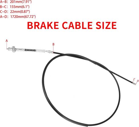 GREHUA Upgrade 67" Rear Drum Brake Cable Left Clutch Brake Handle Lever Chain Tensioner Adjuster for 212cc 196cc 6.5Hp Coleman CT200U CT200U-EX Baja Warrior Hensim MB165 Massimo MB200 Mini Bike Parts in Saudi Arabia