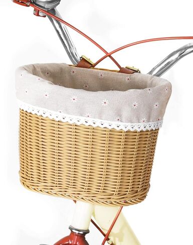 ANZOME سلة الدراجة سلة تخزين المقود الأمامي للبالغين سلة منسوجة يدويًا مقاومة للماء، متعددة الألوان in Kuwait