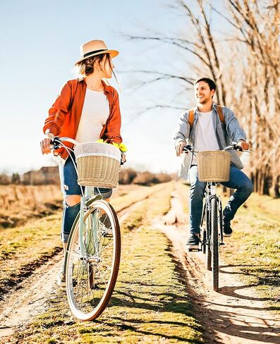 ANZOME سلة الدراجة سلة تخزين المقود الأمامي للبالغين سلة منسوجة يدويًا مقاومة للماء، متعددة الألوان in Kuwait