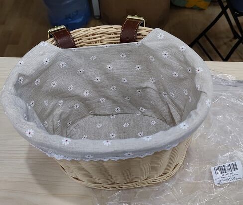 ANZOME سلة الدراجة سلة تخزين المقود الأمامي للبالغين سلة منسوجة يدويًا مقاومة للماء، متعددة الألوان in Kuwait