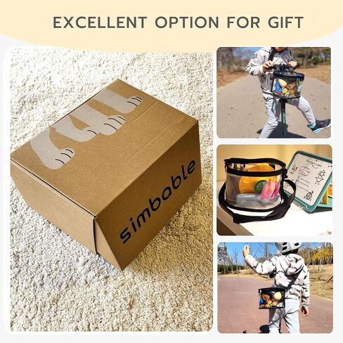 Kids Bike Basket - Transparent Bicycle, Scooter Handlebar Front Bag - Convert to Stadium Approved Crossbody Bag (Black) in Saudi Arabia