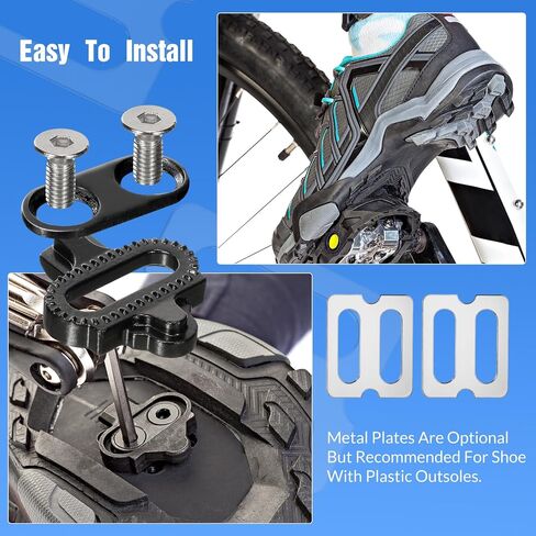 Hicarer 4 Sets Bike Cleats Compatible with Shimano SPD, Cleat Set for Indoor Cycling and Outdoor Biking Shoes Cycling Cleats Bike Clips for Men Women Mountain Biking Road Cycling Pedals Accessories in Saudi Arabia
