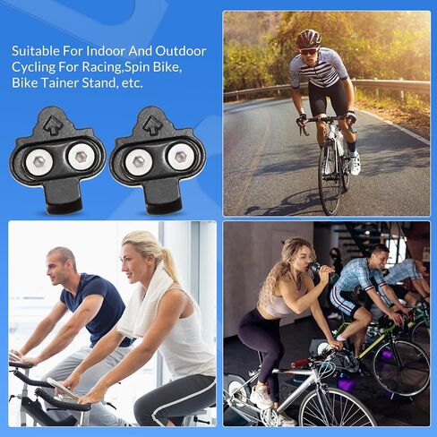 Hicarer 4 Sets Bike Cleats Compatible with Shimano SPD, Cleat Set for Indoor Cycling and Outdoor Biking Shoes Cycling Cleats Bike Clips for Men Women Mountain Biking Road Cycling Pedals Accessories in Saudi Arabia