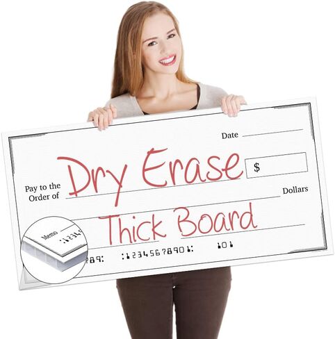 شيك مسح جاف مزيف عملاق لجائزة الوقف - 16 بوصة × 32 بوصة - لوحة شيكات عرض تقديمي جديدة كبيرة - تبرع عجلة دوارة لجائزة المكافأة الكبيرة الفارغة - احتفال الفائزين بجمع التبرعات في السحب in Kuwait