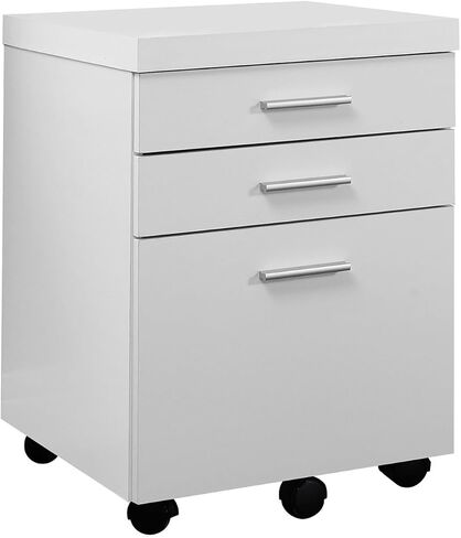 Monarch Specialties White Hollow-Core 3 Drawer File Cabinet on Castors in Saudi Arabia