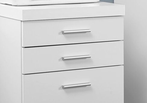 Monarch Specialties White Hollow-Core 3 Drawer File Cabinet on Castors in Saudi Arabia