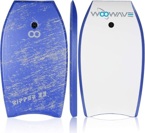 WOOWAVE Bodyboard 33-inch/36-inch/41-inch Super Lightweight Body Board with Coiled Wrist Leash, Swim Fin Tethers, EPS Core and Slick Bottom, Perfect Surfing for Kids Teens and Adults in Saudi Arabia