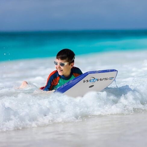 WOOWAVE Bodyboard 33-inch/36-inch/41-inch Super Lightweight Body Board with Coiled Wrist Leash, Swim Fin Tethers, EPS Core and Slick Bottom, Perfect Surfing for Kids Teens and Adults in Saudi Arabia