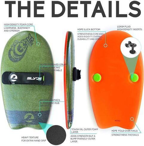 As Seen On Shark Tank! The Slyde Grom Soft Top Body Surfing Handboard/Handplane, Easy to Use, Fun to Master, Safe for for All Ages, Portable, Light Weight, Durable with Exceptional Buoyancy in Saudi Arabia