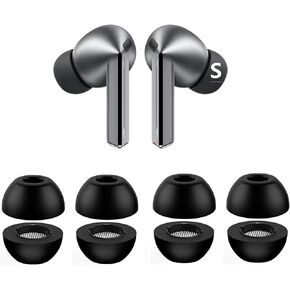 Replacement Memory Foam Ear Tips for Galaxy Buds3 Pro, Noise Canceling Foam Eartips Ear Plug Ear Tip,Fit in Case,XL/L/M/S 4 Size 4 Pairs,Black (Buds3ProFoam4P) in Saudi Arabia