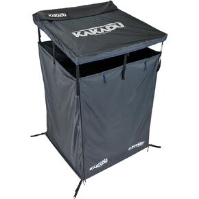 Kakadu Outback Shower Vehicle Tent, Camping Privacy Shelter, Bathroom Tent for Cars – with Roof, LED Light, BlockOut® Technology, Towel Rod, Storage System