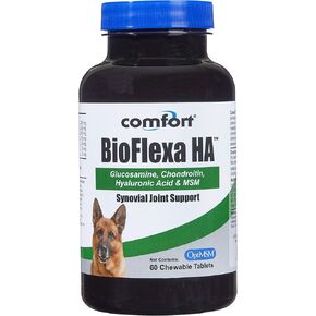 Comfort BioFlexa Hip and Joint Plus HA Tablets for Dogs, 150 Count, Synovial Joint Support with Hyaluronic Acid, Glucosamine, Chondroitin, MSM, Cetyl Myristoleate and Ester-C