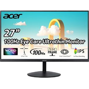 acer SB270 G0bi 27" IPS Full HD (1920 x 1080) Ultra-Thin Zero-Frame Gaming Office Monitor | Adaptive-Sync Support (FreeSync Compatible) | Up to 120Hz Refresh | 1ms (VRB) | Tilt | HDMI & VGA Ports