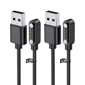 [2-Pack] Smart Watch Charger for SUNKTA A230+ 3.3Ft/100cm 4 Pin USB Portable Magnetic Charging Cable Cord for SUNKTA A230+ Smart Watch