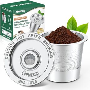 2 Pack Reusable K Cups Coffee Pods for Keurig 1.0: Stainless Steel Refillable K Cup - Reusable Coffee Filter for Keurig 1.0 Coffee Maker, Permanent, Eco-Friendly, Newest Design