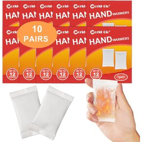 Hot Hand Warmers - Up to 12 Hours of Heat, Air Activated Heat Packs for Hands, Hand Warmers Disposable, Hot Packs for Hands, Natural Odorless Instant Warmer Winter Warmers, 5/10/20 Pair Value Pack