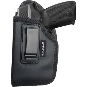Gun Holster - IWB Holster Gun with Laser Light - Secure Concealed Carry Whit Metal Clip - Universal Most Compact & SUB Compact 9/40/45 with Laser for Men and Women - Faux Leather Resistant
