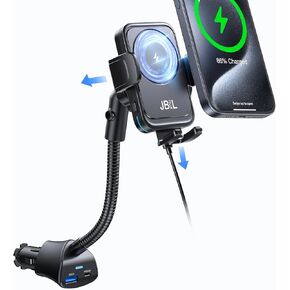 Wireless Car Charger, Car Cigarette Lighter Mount 15W Fast Charging Auto Clamping Car Charger Dual Port PD&QC3.0 for iPhone15/14/13/12/11 Pro Max