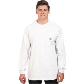 Carhartt Men's Loose Fit Heavyweight Long-Sleeve Pocket T-Shirt, Mocha Heather