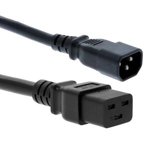 Heavy Duty AC C19 to C14 Power Cord, 15A/250V, 14 AWG, C14 to C19 Power Cord, (IEC-60320-C14 to IEC-60320-C19) 6 ft-Lifetime Wty