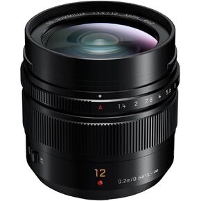 Panasonic LUMIX G Leica DG SUMMILUX Lens, 12mm, F1.4 ASPH., Wide Angle, Professional Mirrorless Micro Four Thirds, H-X012 (USA Black)