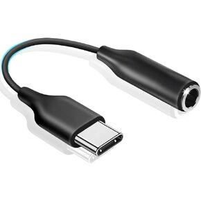 USB C to 3.5mm Headphone Jack Adapter, USB Type C to Aux Audio Dongle Earphone Adaptor Compatible with Samsung Galaxy S22 S21 S20 Note20 A73 A53 A33, Huawei, Google Pixel and More, Black