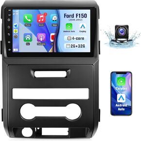 Leadfan Car Radio for Ford F150 2009 2010 2011 2012 with Wireless Carplay Android Auto, 2+32G 9 inch Touch Screen Car Stereo Bluetooth in Dash GPS Navigation WiFi FM Backup Camera