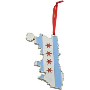 City of Chicago Flag Snowflake Christmas Ornament
