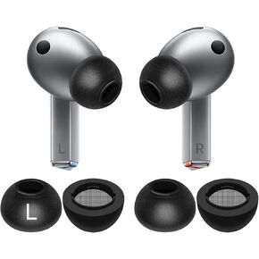 Galaxy Buds 3 Pro Memory Foam Tips Earbud, 2 Pairs Replacement Comfortable No Silicone Pain Noise Isolation Earbuds Accessories Compatible with Samsung Galaxy Buds 3 Pro - Black L