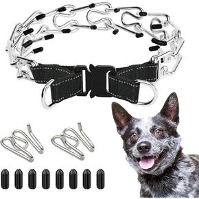 Dog No Pull Prong Collar for Dogs, Dog Pinch Collar with Buckle, Dog Training Collar Metal Dog Collar, Dog Walking Tool for Small, Medium, or Large Breed