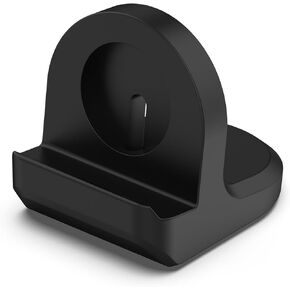 Disscool Replacement Charging Dock Compatible with Samsung Galaxy Watch 6/6 Classic/Watch 5/5 Pro Non-Slip Silicone Charging Stand, Charger Base Holder with Cable Management Slot(Black)