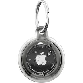Airtag Holder，Air Tag Case，Waterproof Apple Airtags Case with Keychain，Anti-Scratch Air Tags Key Chain for Pet Tracking，Kids，Keys，Luggage，Accessories for GPS Item Finder Tracker，Clear Black