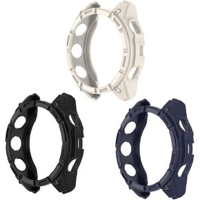 3Pack Watch Case Cover Compatible with Garmin Fenix 8 47mm(Not The Fenix 8 47mm Solar) Smartwatch Cover Soft TPU Protective Case (Black,Black,Black)